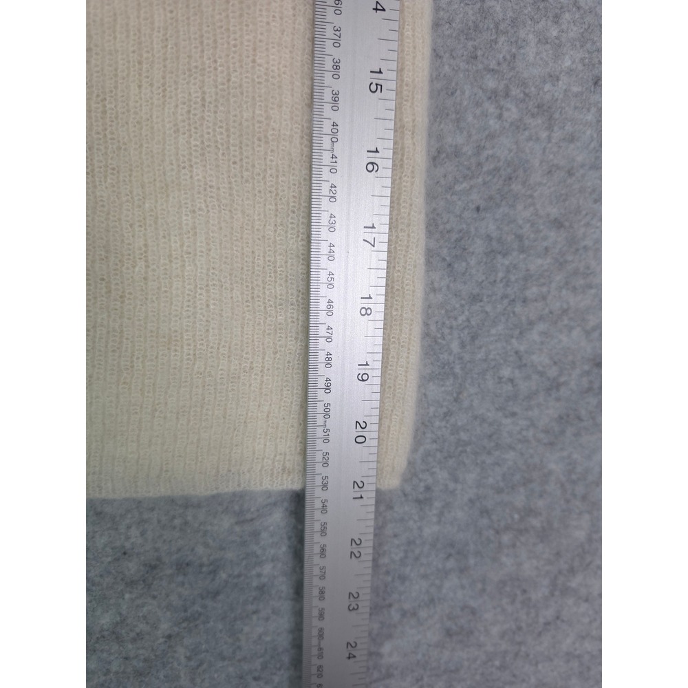 Sezane Barry Cardigan Women XS Ecru Mohair Alpaca Blend Reversible Knit Sweater - Picture 8 of 9